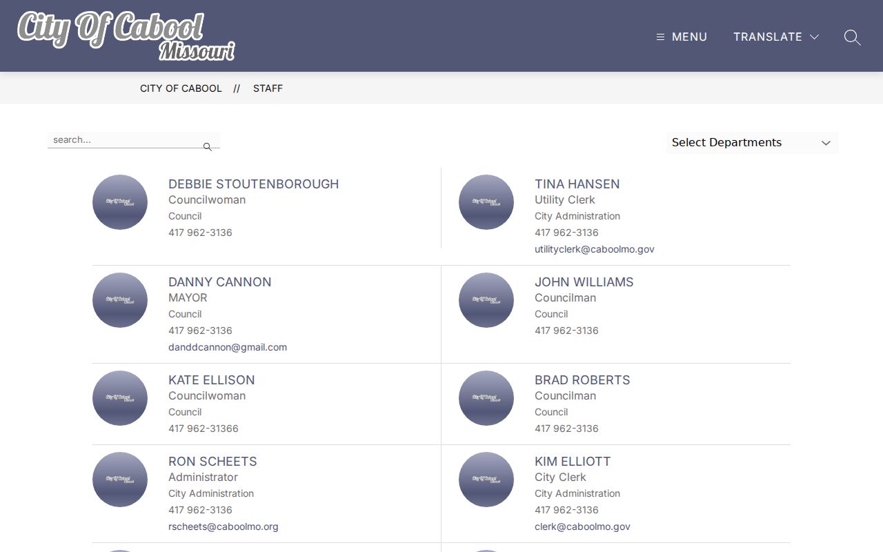 Cabool criminal records contacts for police and court staff