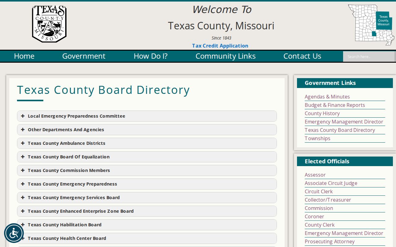 Licking criminal records contacts in the Texas County agency directory