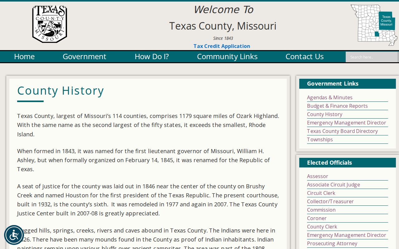 Texas County Missouri criminal record and courthouse history