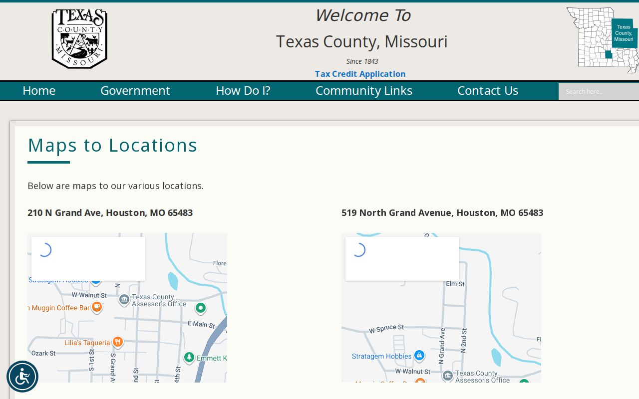 Texas County criminal records Justice Center location