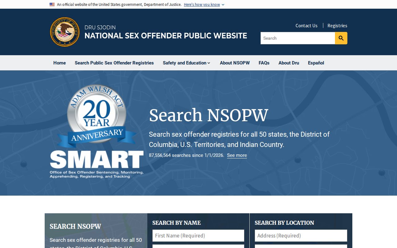 Texas County sex offender lookup using the national NSOPW search